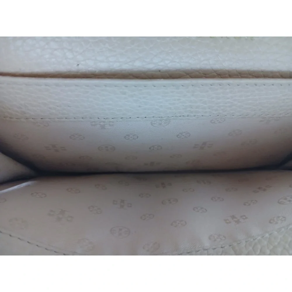 Tory Burch Thea Flat Wallet Crossbody Pebbled Leather Sweet Melon Bag